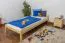 Kinderbett / Jugendbett Kiefer massiv Vollholz natur , inkl. Lattenrost - Maße: 90 x 200 cm