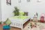 Kinderbett / Jugendbett Kiefer massiv Vollholz weiß lackiert 66, inkl. Lattenrost - Abmessung 100 x 200 cm