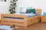 Einzelbett / Funktionsbett "Easy Premium Line" K6 inkl. 2 Schubladen und 1 Abdeckblende, 140 x 200 cm Buche Vollholz massiv Natur