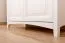 Weiß/Graue Vitrine 1 Meter breit Lagopus 109, Kiefer Vollholz, 200 x 100 x 42 cm, 2 Schubladen, 2 Holztüren, 4 Einlegeböden, 2 Glastüren 