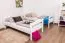 Etagenbett für Erwachsene "Easy Premium Line" K18/n, Kopfteil mit Löchern, Buche Vollholz massiv Weiß - 90 x 200 cm, (L x B) teilbar