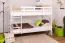 Stockbett für Erwachsene "Easy Premium Line" K19/n, Kopf- und Fußteil mit Löchern, Buche Vollholz massiv Weiß - 90 x 200 cm (B x L), teilbar