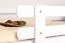 Stockbett für Erwachsene "Easy Premium Line" K19/n, Kopf- und Fußteil mit Löchern, Buche Vollholz massiv Weiß - 90 x 200 cm (B x L), teilbar