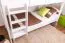 Stockbett für Erwachsene "Easy Premium Line" K19/n, Kopf- und Fußteil mit Löchern, Buche Vollholz massiv Weiß - 90 x 200 cm (B x L), teilbar