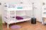 Stockbett für Erwachsene "Easy Premium Line" K21/n, Kopf- und Fußteil gerundet, Buche Vollholz massiv Weiß - 90 x 200 cm (B x L), teilbar