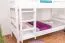 Stockbett für Erwachsene "Easy Premium Line" K21/n, Kopf- und Fußteil gerundet, Buche Vollholz massiv Weiß - 90 x 200 cm (B x L), teilbar