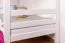 Stockbett für Erwachsene "Easy Premium Line" K20/n, Kopf- und Fußteil gerade, Buche Vollholz massiv Weiß - 90 x 200 cm (B X L), teilbar