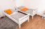 Stockbett für Erwachsene "Easy Premium Line" K20/n, Kopf- und Fußteil gerade, Buche Vollholz massiv Weiß - 90 x 200 cm (B X L), teilbar