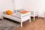 Stockbett für Erwachsene "Easy Premium Line" K20/n, Kopf- und Fußteil gerade, Buche Vollholz massiv Weiß - 90 x 200 cm (B X L), teilbar