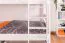 Etagenbett für Erwachsene "Easy Premium Line" K18/n inkl. 2 Schubladen und 2 Abdeckblenden, Kopfteil mit Löchern, Buche Vollholz massiv Weiß - 90 x 200 cm, (B x L) teilbar