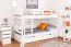 Stockbett für Erwachsene "Easy Premium Line" K21/n inkl. 2 Schubladen und 2 Abdeckblenden, Kopf- und Fußteil gerundet, Buche Vollholz massiv Weiß - 90 x 200 cm (B x L), teilbar