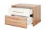 Nachtkommode Gataivai 12, Farbe: Beige Hochglanz / Walnuss - 41 x 57 x 41 cm (H x B x T)
