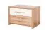 Nachtkommode Gataivai 12, Farbe: Beige Hochglanz / Walnuss - 41 x 57 x 41 cm (H x B x T)