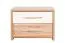Nachtkommode Gataivai 12, Farbe: Beige Hochglanz / Walnuss - 41 x 57 x 41 cm (H x B x T)