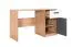 Jugendzimmer - Schreibtisch Sallingsund 08, Farbe: Eiche / Weiß / Anthrazit - Abmessungen: 76 x 120 x 51 cm (H x B x T), mit 1 Tür, 1 Schublade und 2 Fächern