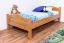 Einzelbett / Gästebett Buche massiv Vollholz Erlefarben 113C, inkl. Lattenrost - 100 x 200 cm (B x L)