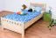Kinderbett / Jugendbett Buche massiv Vollholz natur 109C, inkl. Lattenrost - 200 x 100 cm (L x B)