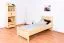 Kinderbett / Jugendbett Kiefer massiv Vollholz natur 68, inkl. Lattenrost - 80 x 200 cm (B x L)