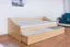 Einzelbett / Funktionsbett Kiefer massiv Vollholz natur 93, inkl. Lattenrost - Abmessung 90 x 200 cm