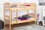 Etagenbett für Erwachsene "Easy Premium Line" K18/n, Kopfteil mit Löchern, Buche Vollholz massiv Natur - 90 x 200 cm, (L x B) teilbar