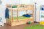 Etagenbett / Stockbett SET mit 2 Matratzen K20/h | inkl. Liegeplatz und 2 Abdeckblenden | Kopfteil gerade | Buche massiv Natur | Liegefläche: 90 x 200 cm