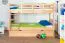 Etagenbett / Stockbett SET mit 2 Matratzen K20/h | inkl. Liegeplatz und 2 Abdeckblenden | Kopfteil gerade | Buche massiv Natur | Liegefläche: 90 x 200 cm
