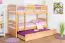 Etagenbett / Stockbett "Easy Premium Line" K19/h inkl. Liegeplatz und 2 Abdeckblenden, Kopf- und Fußteil mit Löchern, Buche Vollholz massiv Natur - Liegefläche: 90 x 200 cm (B x L), teilbar
