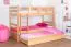 Etagenbett / Stockbett "Easy Premium Line" K20/h inkl. Liegeplatz und 2 Abdeckblenden, Kopf- und Fußteil gerade, Buche Vollholz massiv Natur - Liegefläche: 90 x 200 cm (B x L), teilbar