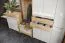 Sitzbank mit Stauraum / Schuhschrank Gataivai 17, Farbe: Beige Hochglanz / Walnuss - 48 x 70 x 36 cm (H x B x T)