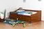 Jugendbett / Funktionsbett Kiefer massiv Vollholz Eichefarben Rustikal 94, inkl. Lattenrost - 90 x 200 cm (B x L)