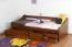 Jugendbett / Funktionsbett Kiefer massiv Vollholz Eichefarben Rustikal 94, inkl. Lattenrost - 90 x 200 cm (B x L)