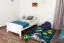 Kinderbett / Jugendbett Kiefer massiv Vollholz weiß 68, inkl. Lattenrost - Abmessung 90 x 200 cm