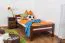 Kinderbett / Jugendbett "Easy Premium Line" K1/2n, Buche Vollholz massiv dunkelbraun lackiert - Liegefläche: 90 x 190 cm
