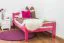Einzelbett "Easy Premium Line" K1/2n, Buche Vollholz massiv rosa lackiert- Liegefläche: 90 x 190 cm
