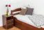 Einzelbett / Gästebett "Easy Premium Line" K1/2h inkl. 2. Liegeplatz und 2 Abdeckblenden, 90 x 200 cm Buche Vollholz massiv dunkelbraun lackiert