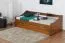 Jugendbett / Funktionsbett Kiefer massiv Vollholz Eichefarben Rustikal 93, inkl. Lattenrost - 90 x 200 cm (B x L)
