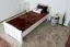 Einzelbett / Gästebett Buche massiv Vollholz weiß 107, inkl. Lattenrost - Abmessung 80 x 200 cm