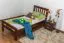 Einzelbett "Easy Premium Line" K8, Buche Vollholz massiv dunkelbraun lackiert - Maße: 90 x 200 cm