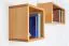 Hängeregal / Wandregal Kiefer massiv Vollholz Erlefarben Junco 291C - 30 x 30 x 20 cm (H x B x T)
