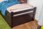 Kinderbett / Jugendbett "Easy Premium Line" K1/2h inkl. 2. Liegeplatz und 2 Abdeckblenden, 90 x 200 cm Buche Vollholz massiv schokobraun lackiert