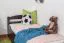 Kinderbett / Jugendbett "Easy Premium Line" K1/2h inkl. 2. Liegeplatz und 2 Abdeckblenden, 90 x 200 cm Buche Vollholz massiv schokobraun lackiert