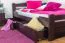 Einzelbett/ Funktionsbett "Easy Premium Line" K4, inkl. 2 Schubladen und 1 Abdeckblende, 140 x 200 cm Buche Vollholz massiv schokobraun lackiert
