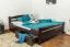 Einzelbett/ Funktionsbett "Easy Premium Line" K4, inkl. 2 Schubladen und 1 Abdeckblende, 140 x 200 cm Buche Vollholz massiv schokobraun lackiert