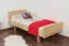 Einzelbett / Gästebett Buche massiv Vollholz natur 116, inkl. Lattenrost - Abmessung 90 x 200 cm (B x L)