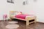 Kinderbett / Jugendbett Buche massiv Vollholz natur 111, inkl. Lattenrost - Abmessung 90 x 200 cm (B x L)