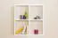 Hängeregal / Wandregal Kiefer massiv Vollholz weiß Junco 290 - Abmessung 60 x 64 x 20 c
