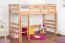 Kinderbett / Hochbett "Easy Premium Line" K22/n, Buche Vollholz massiv Natur - Liegefläche: 90 x 200 cm