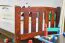 Kinderbett / Juniorbett Kiefer massiv Vollholz Nussfarben 96, inkl. Lattenrost - 90 x 160 cm (B x L)