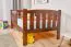 Kinderbett / Juniorbett Kiefer massiv Vollholz Nussfarben 96, inkl. Lattenrost - 90 x 160 cm (B x L)