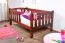 Kinderbett / Juniorbett Kiefer massiv Vollholz Nussfarben 96, inkl. Lattenrost - 90 x 160 cm (B x L)